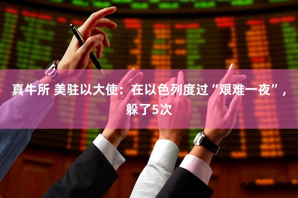 真牛所 美驻以大使：在以色列度过“艰难一夜”，躲了5次